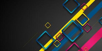 Colorful glossy squares abstract tech background vector