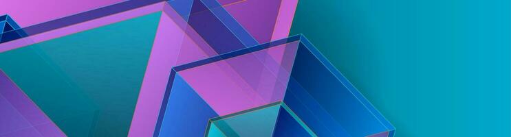 Blue violet abstract tech background with glossy polygons vector