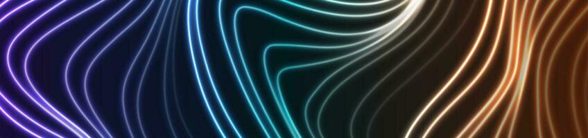 Colorful glowing neon curved waves abstract background vector