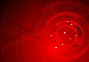 Red abstract geometric technology background vector