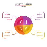 vector circulo modelo para infografía. negocio concepto con 4 4 opciones, pasos, partes, segmentos bandera para ciclismo diagrama, redondo cuadro, tarta cuadro, negocio presentación, anual informe, web diseño