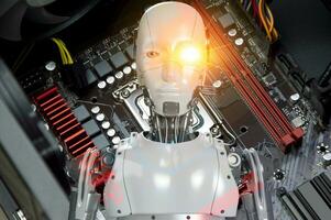 The concept and development of artificial intelligence and self-learning of artificial intelligence, chatbots. photo