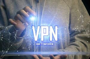 Concepts Virtual Private Network, VPN, Data Encryption, IP Substitution photo