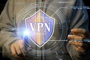 Concepts Virtual Private Network, VPN, Data Encryption, IP Substitution photo