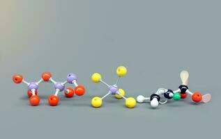 Simulate Shape of covalent molecules on gray background. Soft and selective focus. photo