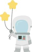 illustration of Cute Astronaut Cartoon Holding a Star Balloon vector