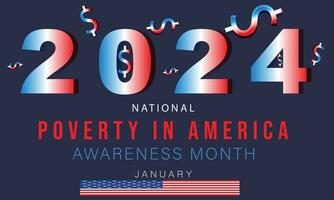 National Poverty in America awareness month. background, banner, card, poster, template. Vector illustration.