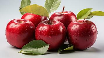 Fresh red apples on a white background photo