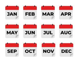 vecter sencillo icono calandrar, mes de el año, colección de calendario simbolos vector