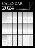 Calendar 2024 photo frame template planner vector diary in a minimalist style, portrait