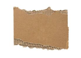 Brown Cardboard paper piece isolated on white background photo