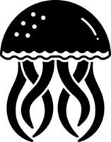 solid icon for jellyfish vector