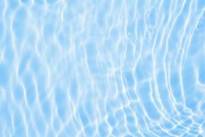 Abstract transparent water shadow surface texture natural ripple on blue background photo