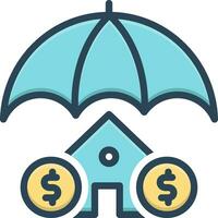 color icon for home insurance vector