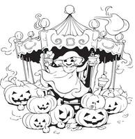 cute Ghosts coloring pages vector