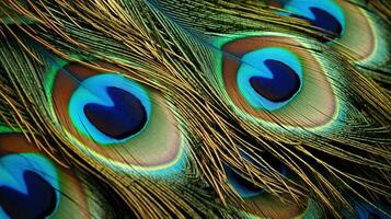 beautiful peacock feathers background Generative AI, AI Generated photo