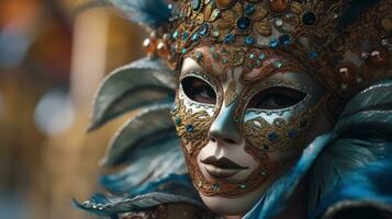 carnival mask close up Generative AI, AI Generated photo