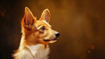 perro en un de madera mesa. estrella nueva escocia peaje perdiguero en el parque generativo ai, ai generado foto