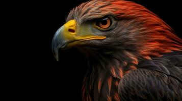 close up portrait of a eagle with golden background, isolated Generative AI, AI Generated photo