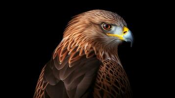 close up portrait of a eagle with golden background, isolated Generative AI, AI Generated photo