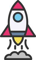 Rocket Launch Icon Image. vector