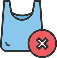 No Plastic Bags Icon Image. vector