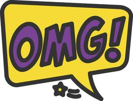 Omg Bubble Icon Image. vector