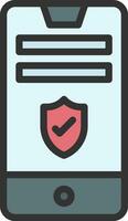 Mobile Security Icon Image. vector