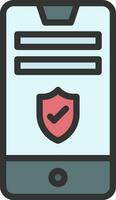 Mobile Security Icon Image. vector