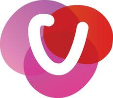 Free vector letter v modern logo gradient colorful