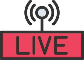 Live Streaming Icon Image. vector