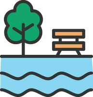 Lake Icon Image. vector