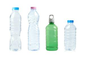 Plastic water bottle isolated on white background with clipping path. photo