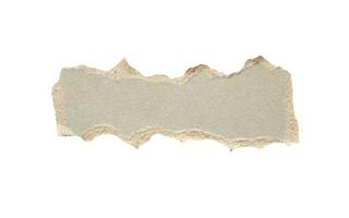 piece of gray paper tear isolated on white background photo