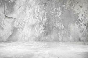 Empty gray concrete floor studio room background photo