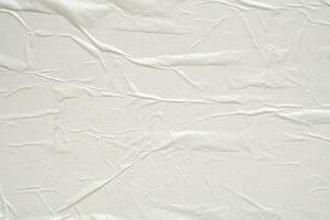 blanco blanco estropeado y arrugado papel póster textura antecedentes foto