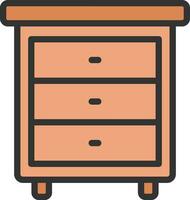 Bed Side Table Icon Image. vector