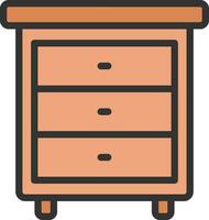 Bed Side Table Icon Image. vector