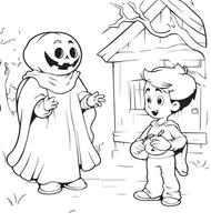 halloween coloring page vector