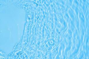 Abstract transparent water shadow surface texture natural ripple on blue background photo