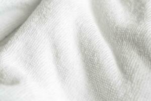 Fondo abstracto de textura de toalla de tela de algodón blanco foto