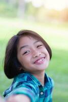 Close up of girls smiling face.Summertime, golden hour, sunset. SSTKHome photo