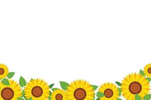 Sunflower border frame background. Sunflower template invitation greeting card. vector