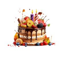 Geburtstag Kuchen png, glücklich Geburtstag Kuchen, Geburtstag Kuchen transparent Hintergrund ai generativ png