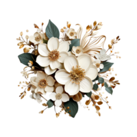 Wedding Frame Flower Png AI Generative