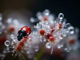 Dreamlike Nature - Capturing the Beauty of a Tiny Insect on a White Petal - AI generated photo