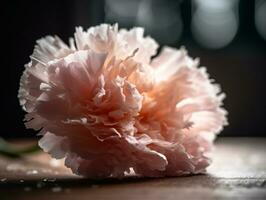 Subtle Shades - Capturing the Beauty of a Pink Carnation - AI generated photo