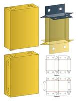 diseño de plantilla troquelada de embalaje de caja. Maqueta 3d vector