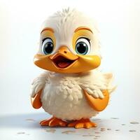 Yellow cute duck cartoon photo