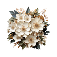 Wedding Frame Flower Png AI Generative